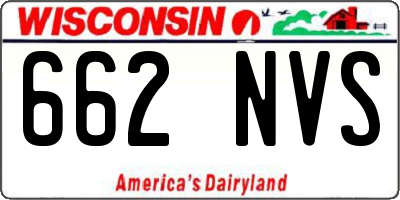 WI license plate 662NVS