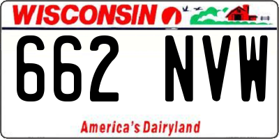 WI license plate 662NVW