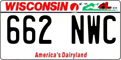 WI license plate 662NWC