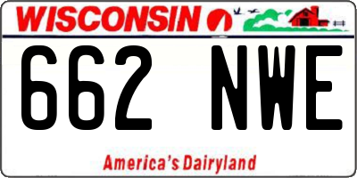 WI license plate 662NWE