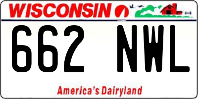 WI license plate 662NWL