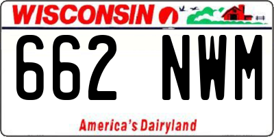 WI license plate 662NWM
