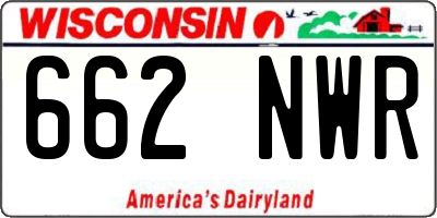 WI license plate 662NWR