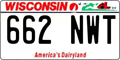 WI license plate 662NWT