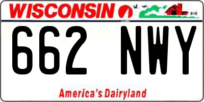 WI license plate 662NWY
