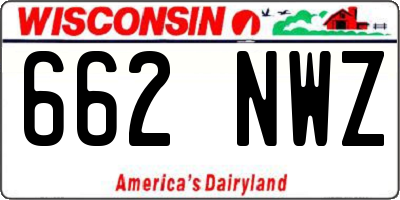 WI license plate 662NWZ