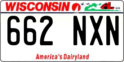 WI license plate 662NXN