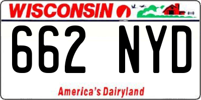 WI license plate 662NYD