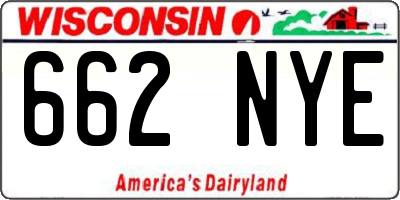 WI license plate 662NYE