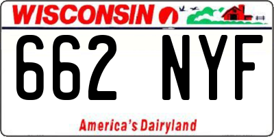 WI license plate 662NYF