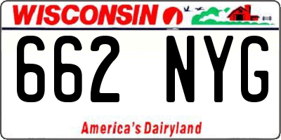 WI license plate 662NYG