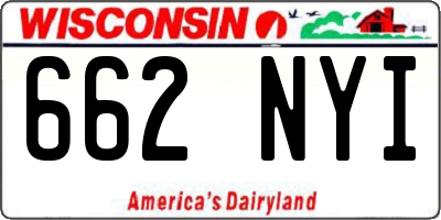 WI license plate 662NYI