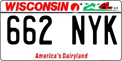 WI license plate 662NYK