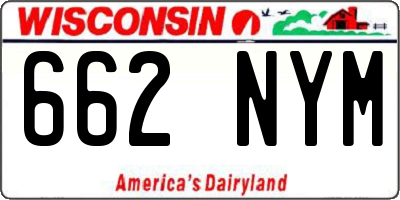 WI license plate 662NYM