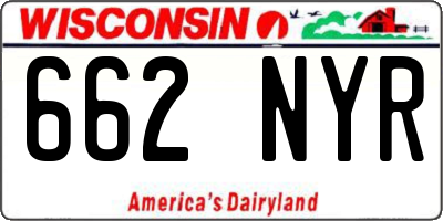 WI license plate 662NYR