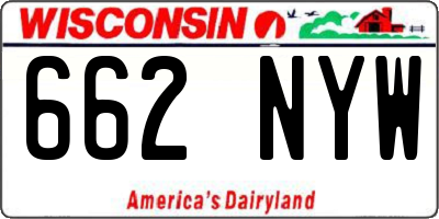 WI license plate 662NYW