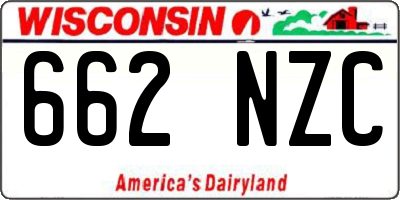 WI license plate 662NZC
