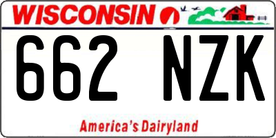 WI license plate 662NZK