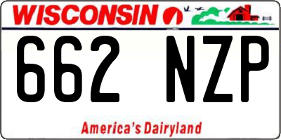 WI license plate 662NZP