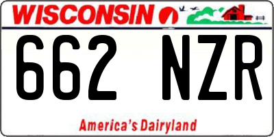 WI license plate 662NZR
