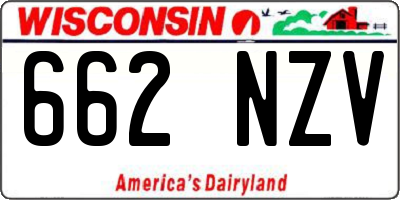 WI license plate 662NZV