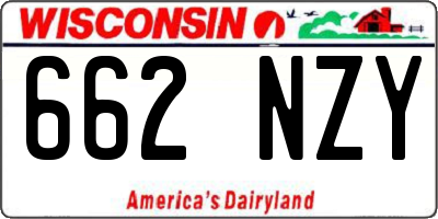WI license plate 662NZY