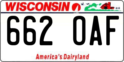 WI license plate 662OAF