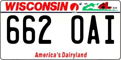 WI license plate 662OAI