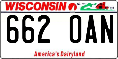 WI license plate 662OAN