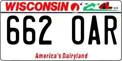 WI license plate 662OAR