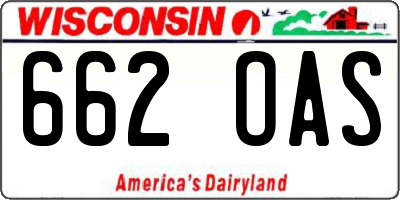WI license plate 662OAS