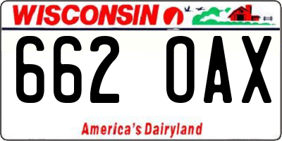 WI license plate 662OAX