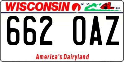 WI license plate 662OAZ
