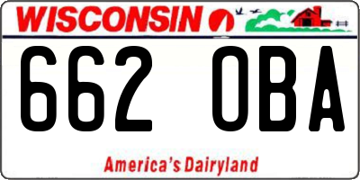 WI license plate 662OBA