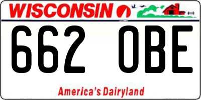 WI license plate 662OBE