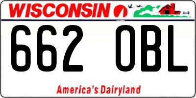 WI license plate 662OBL