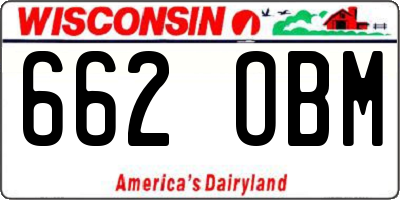 WI license plate 662OBM