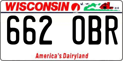 WI license plate 662OBR