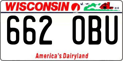 WI license plate 662OBU