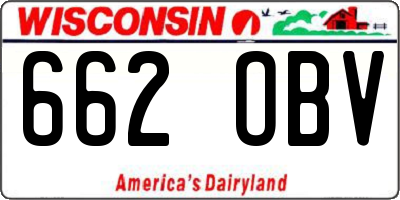 WI license plate 662OBV