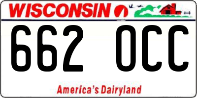 WI license plate 662OCC