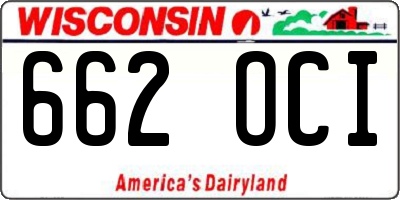WI license plate 662OCI