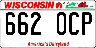 WI license plate 662OCP
