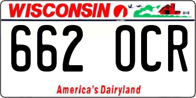 WI license plate 662OCR