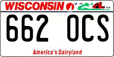 WI license plate 662OCS