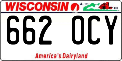 WI license plate 662OCY
