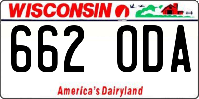 WI license plate 662ODA