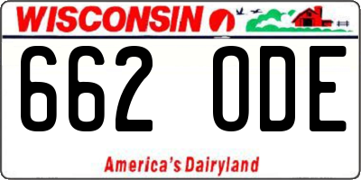 WI license plate 662ODE
