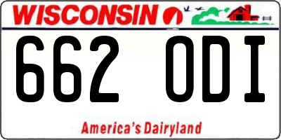WI license plate 662ODI