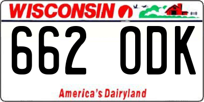 WI license plate 662ODK